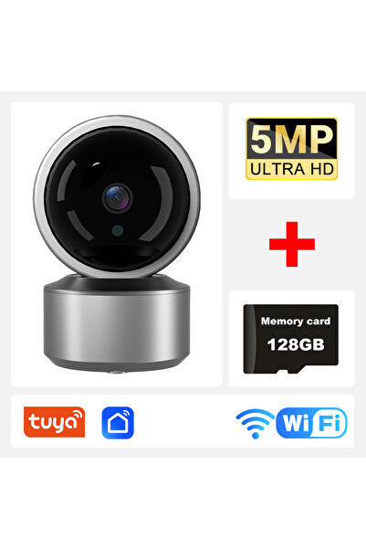 Choice كاميرا 5 ميجا بكسل بمقبس الاتحاد الأوروبي، إضافة 128 جيجابايت، كاميرا IP جديدة من Tuya بدقة 5 ميجا بكسل، كاميرات مراقبة فيديو واي فاي عالية الدقة، رؤية ليلية T