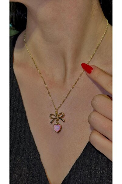 İlraysa ZARİF FİYONK DETAYLI KALP UÇLU KOLYE | KADIN ŞIK ZARİF TAKI MODELİ