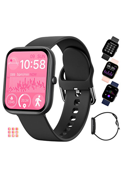 Wingereich Wingereich® C8 smartwatch, Bluetooth, fitness, heart rate monitoring, SpO2, black