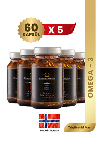 Norwegian Health Omega 3 60 Kapsül 1000 mg | Somon&Morina Balık Yağı X 5 Adet | Norveç Üretimi