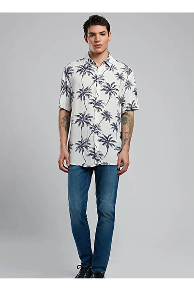 Lee Cooper Cămașă albă pentru bărbați, cu croială normală 252 LCM 241021 TARE...