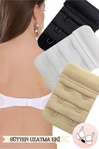 KUIN 3 τεμάχια (χωρίς ελαστικό Agraf) Εξάρτημα επέκτασης σουτιέν με γάντζο 2x3