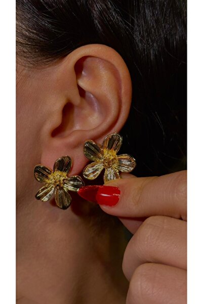 İlraysa ÇİÇEK DESENLİ İNCİLİ KADIN KÜPE | ŞIK AKSESUAR | RENK ATMAZ GARANTİLİ KÜPE