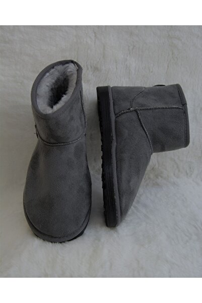 M Miel Kadın Gri Mini Süet Bot Kışlık Bot & bootie