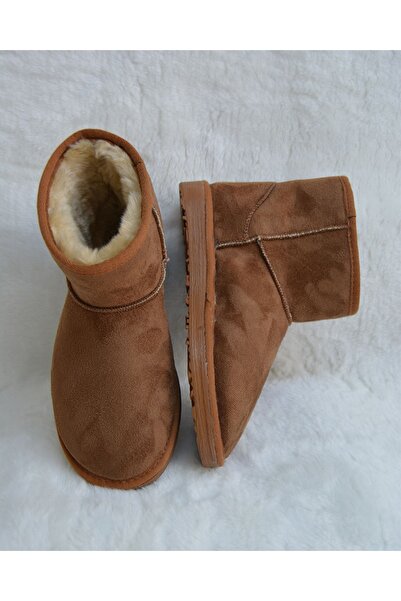 M Miel Kadın/kız Gri Mini Süet Bot Kışlık Bot & bootie