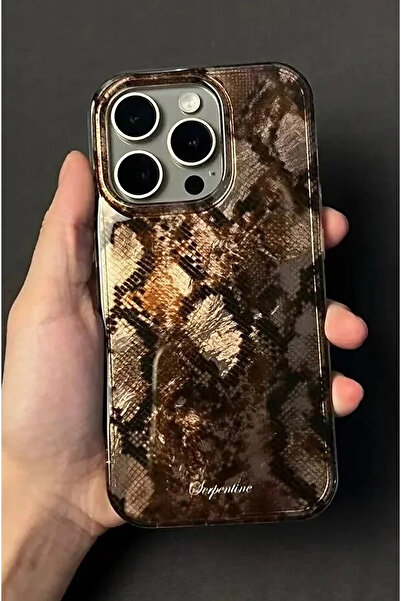 Fibaks Iphone 13/14/15 case holographic snake skin pattern shock absorbing camera protected silicone