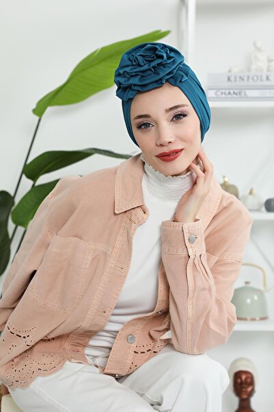 Aisha's Design Χτενισμένο βαμβακερό καπέλο με τριαντάφυλλα, B-21, Βενζίνη