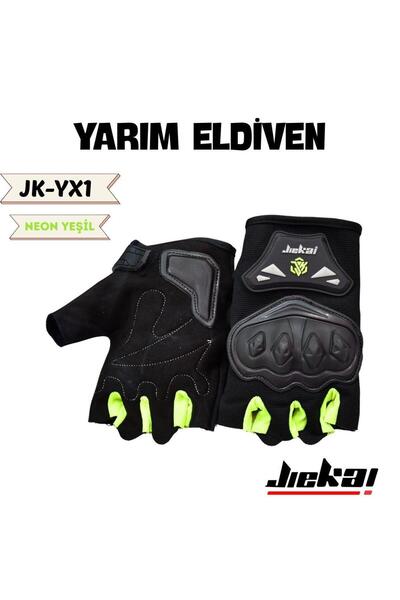 JİEKAİ JİEKAİ JK-YX YARIM ELDİVEN KORUMALI * NEON YEŞİL * TAM KALIP