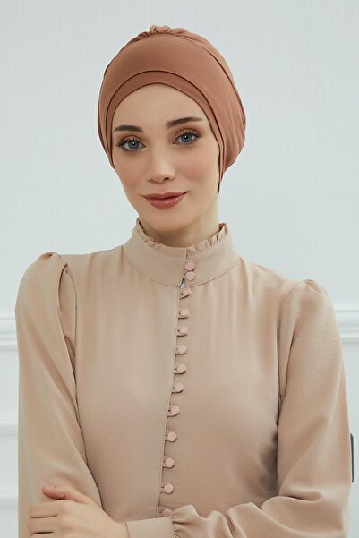 Aisha's Design Χτενισμένο βαμβακερό καπέλο, B-53, Σκούρο καφέ