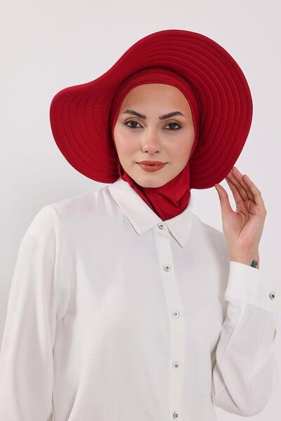 Aisha's Design Ninja Bone Turban with Detachable Bow on the Back, S-5, Burgundy