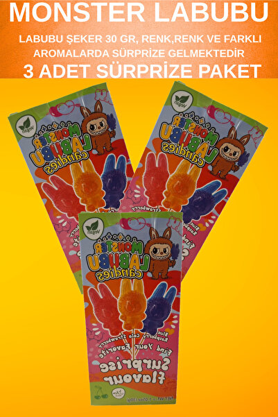 Pofika Labubu Candy Cubukta Şeker,Cola,Strawberry,Blue Raspberry,Kiraz Aromalı ( 3 Adet Gönderilmektedir)