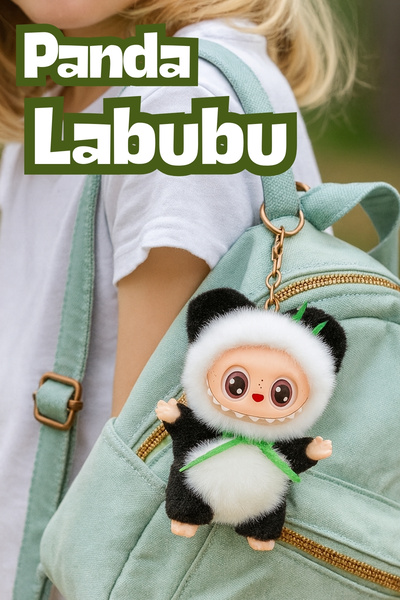 Nandy Home Panda Model Labubu, Plush Figure Labubu - Panda