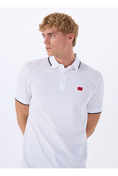 HUGO Plain White Men's Polo T-Shirt 50490775_Deresino232 10231467 01