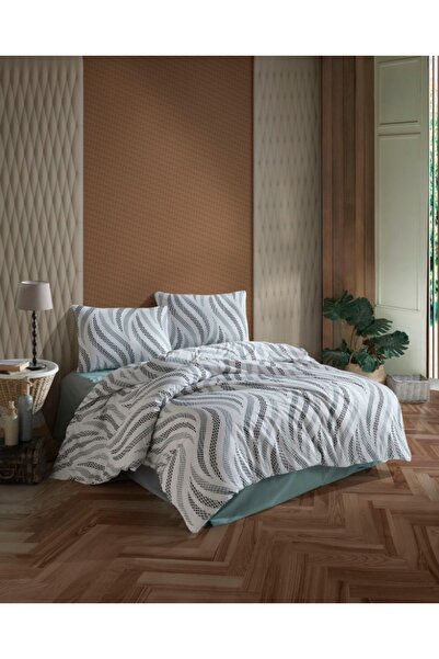 Taç Esenti Gray Crystal Double Ranforce Duvet Cover Set