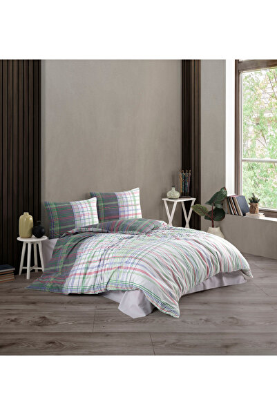 Taç Σετ Παπλωματοθήκης Μονό Κρυστάλλινο Καρό Ranforce