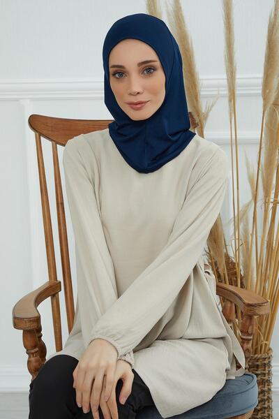 Aisha's Design Hijab Bonnet,Tb-5,Navy Blue