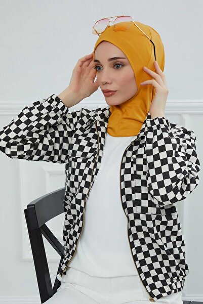 Aisha's Design Hijab Bonnet, Tb-5, Mustard
