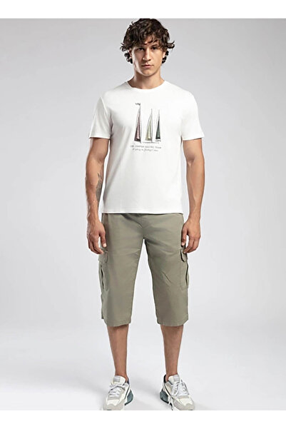 Lee Cooper Ανδρικό υφαντό βερμούδα χακί Jogger Cargo Long