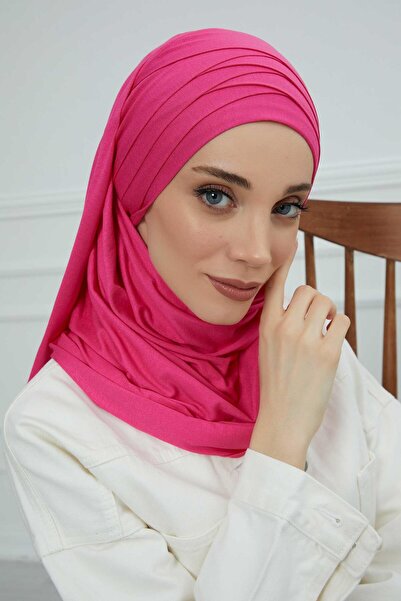 Aisha's Design Πρακτικό χτενισμένο σάλι πολλαπλών σταυρωτών κλωστών,cps-43,Φούξια