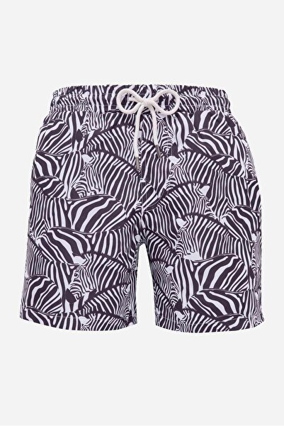 Tudors شورت سباحة للرجال ذو مقاس قياسي وبطانة شبكية سريع الجفاف منقوش باللوني...