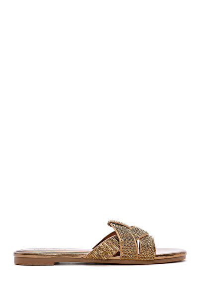 Derimod Women's Bronze Stone Slippers Model No: 25Sfe 490814