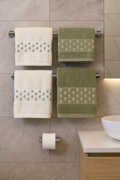 Lucy and Home Сандра, 100% бавовняний жакардовий набір з 4 рушників для ванної кімнати 70x140 / 50x90