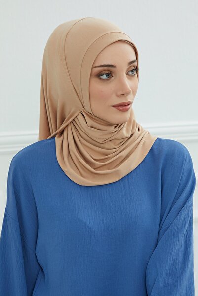 Aisha's Design Πρακτικό χτενισμένο βαμβακερό σάλι, PS-16, καφέ γαλακτώδες