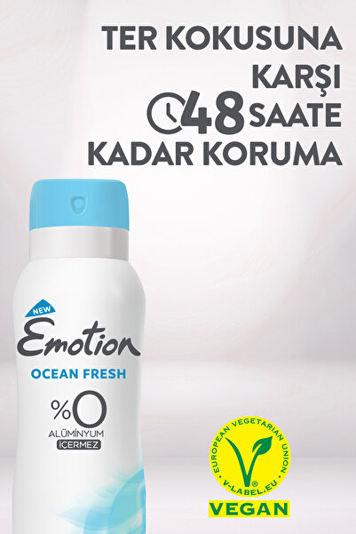 Emotion Kadın Vegan Deodorant Set 4x150 Ml (Ocean Fresh-Aqua Kiss-Detox Floral&Fresh)