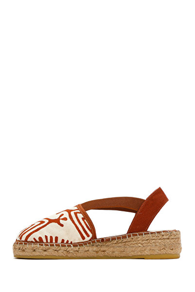 Derimod Kastamonu Stone Print Women's Tan Patterned Espadrille 25Sfd20816F