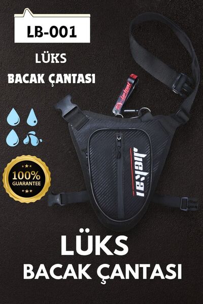 JİEKAİ RİDER LB-001 MOTORCU BACAK ÇANTASI KARBON KUMAŞ * BEYAZ NAKIŞ * ( ANAH...