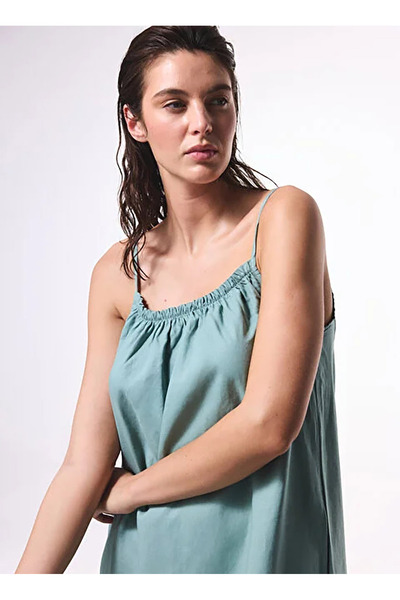 Penti Düz Yaka Açık Yeşil Diz Üstü Kadın Elbise PL33QJQS25IY