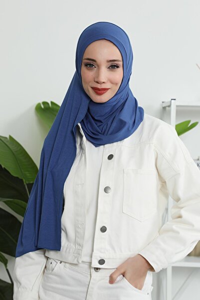 Aisha's Design Πρακτικό χτενισμένο βαμβακερό σάλι, PS-16, Ινδιγκό