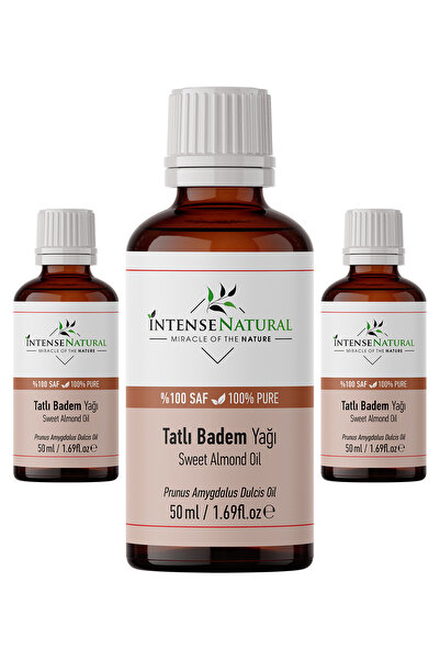 İntense Natural Badem Yağı Tatlı Soğuk Sıkım 50 ml x 3 %100 Saf Ve Doğal Swee...