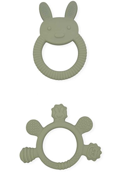 CKM silikon BEBEK DİŞ KAŞIYICI 2Lİ TAVŞAN MODEL PARMAK MODEL DİŞLİK -MİT YEŞİLİ