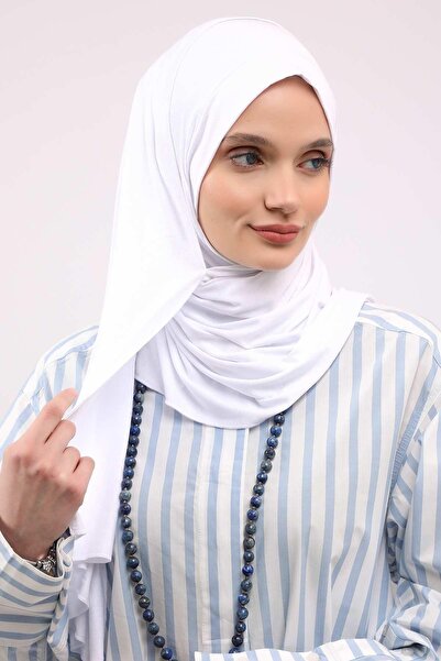 Aisha's Design Practical Combed Cotton Shawl, Ps-16, White