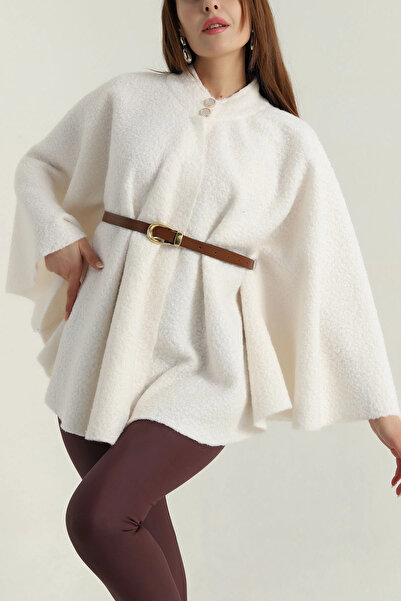 VıoShıne Kadın Kemer Detaylı Buklet Panço