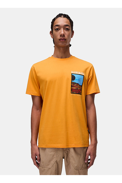 Napapijri NP0A4IE6A701-S-VALDOR SS Turuncu Relaxed Erkek T-Shirt