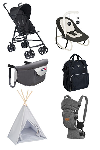 Tommybaby 7 Parça Fırsat Seti Baston Bebek Arabası , Ana kucağı , Mama Sandal...