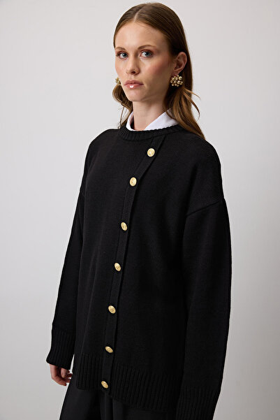 Touché Privé SWETER Z DZIANINĄ Z SZCZEGÓŁAMI Z KNOBEM