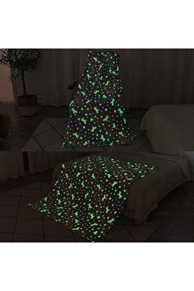 Blusmart Children's blanket, bright and fluffy, phosphorescent effect, 150x120cm