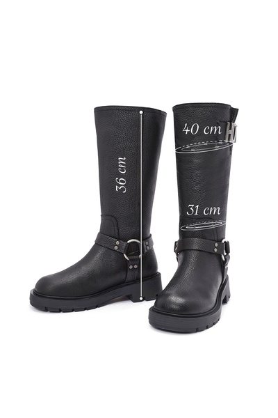 Harley Davidson Kadın Siyah Myerson Deri Çizme 026Z100068