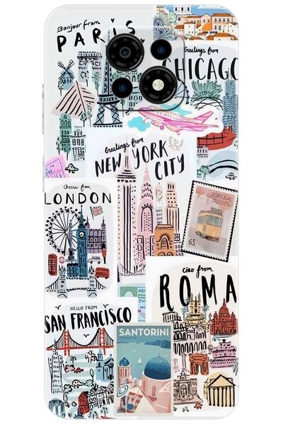 CASPER Via M30 / M30 Plus / M35 Uyumlu Kılıf Desen Baskılı Silikon Newyork Roma London STK:624 CP-GzYVVKG