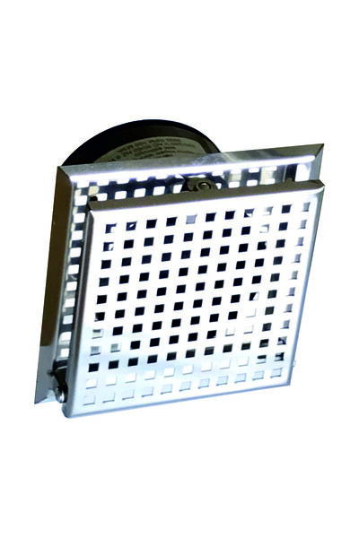 SAKOYA Aspiratör 304 Paslanmaz Kare Delikli, 100 lük baca ve tavan tipi, 100 M3/h, Geri Tepme Klapeli