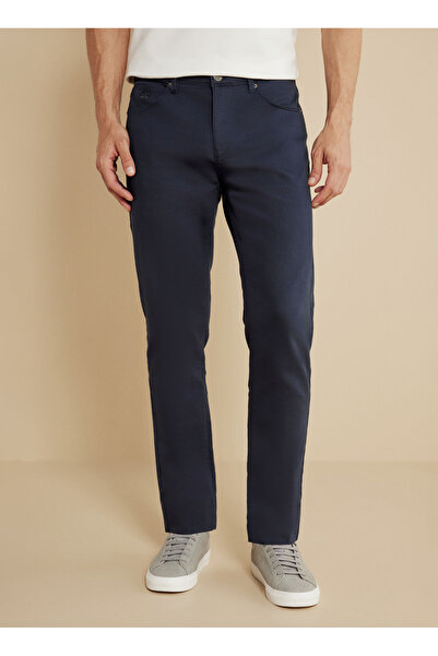 BROOKS BROTHERS Normal Bel Düz Paça Slim Fit Lacivert Erkek Pantolon BBSS25MP...