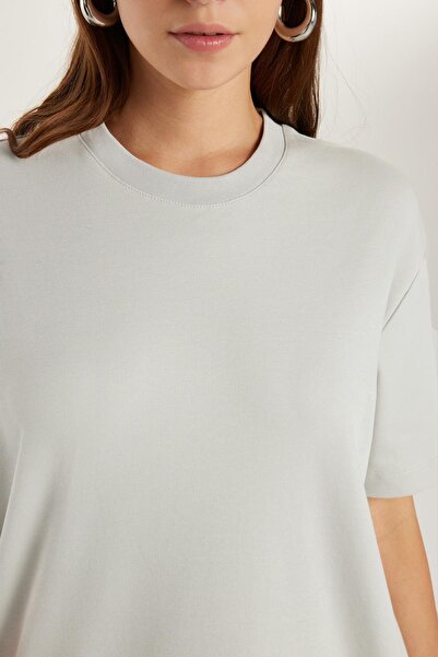 Tudors Unisex Relax Fit Comfortable Cut 100% Cotton Soft Texture Basic Crew Neck Gray T-Shirt