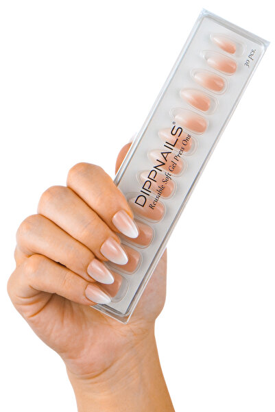 Dippnails Babyboomer Ombre Jel Takma Tırnak Tekrar Kullanılabilir Badem Manik...
