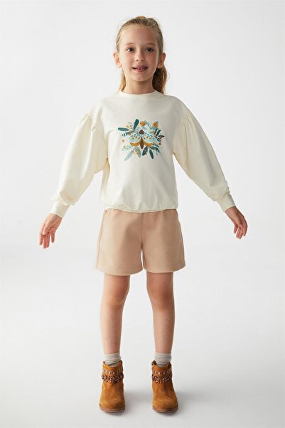 nk kids Kız Çocuk Kaşe Şort 55506 Camel