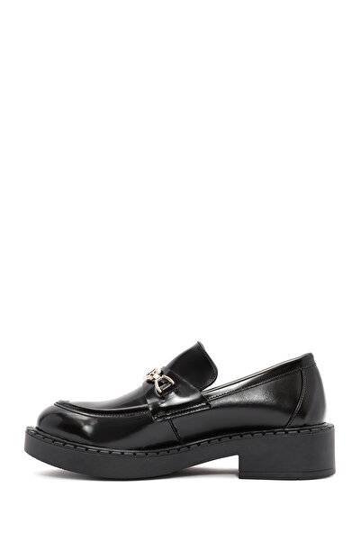 Derimod Жіночі чорні туфлі з деталями в чоловічому стилі Penny Loafer Взуття для повсякденного носіння 24WFE252322