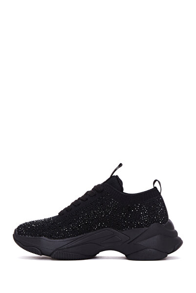 Derimod Zero Women's Black Lace-Up Stone Sneaker 24Wfd 430114