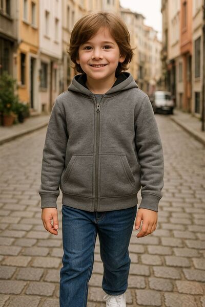 Cloise Unisex Children's Three Thread Rose Gold Anthracite Cardigan